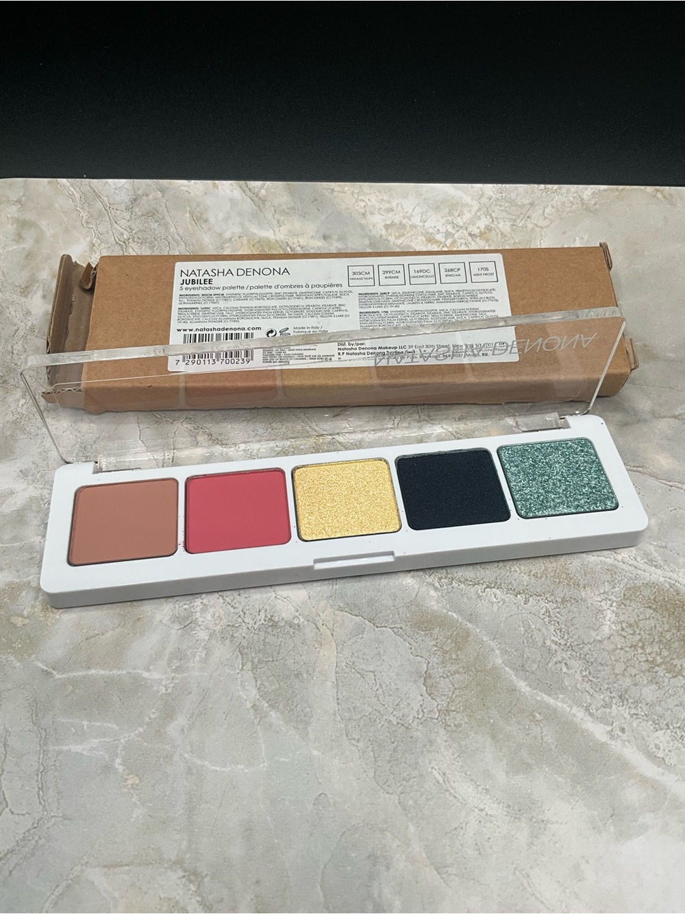 Natasha Denona Jubilee Eyeshadow Palette - Mauve, Pink, Gold, Black, Teal